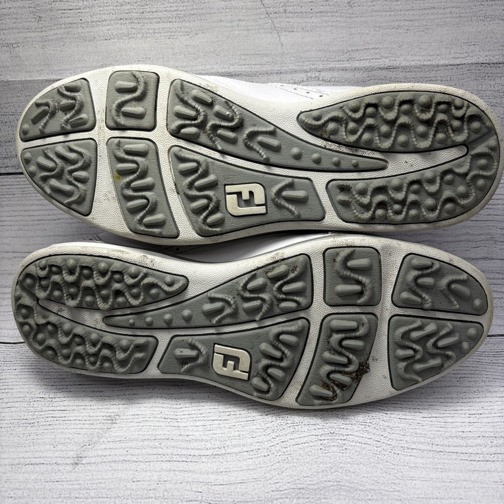FootJoy LoPro Golf Shoes Comfort Wingtip White Leather Rainbow Laces Size 7.5M - Picture 7 of 8